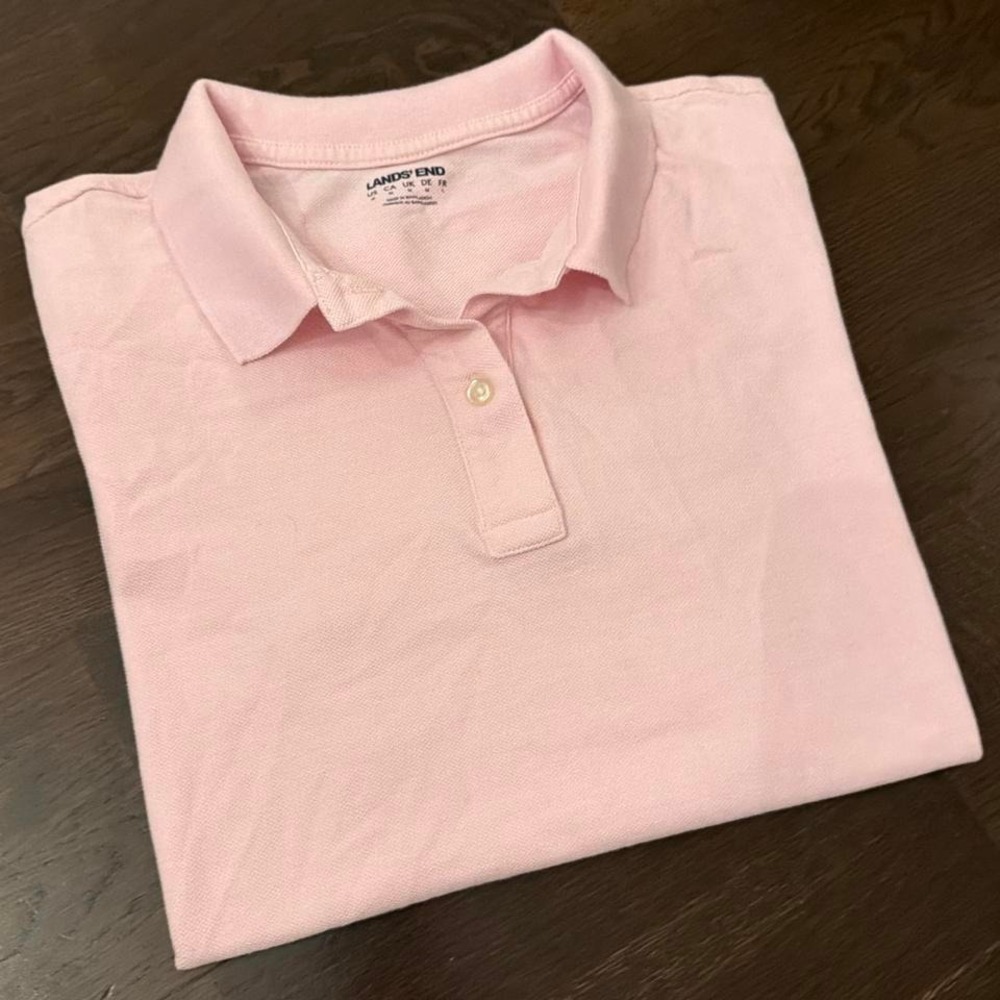 Vintage Lands' End Polo Shirt‎ | Light Pink | Medium